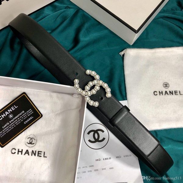 

new designer fashion ladies belts, new ladies pearl buckle belts, with box, Black;brown