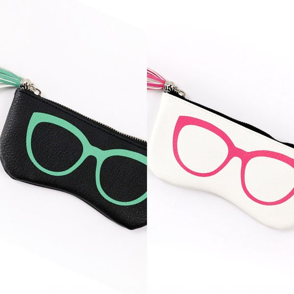 

creative and personalized litchi tassel bag high-end large frame sun sunglasses zipper glasses bag 2019