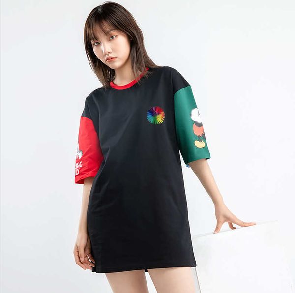 

2020 fashion designer women dresses with letter printed new summer women brand l0g0 dresses casual sports women t shirt dress tees size s-xl, Black;pink