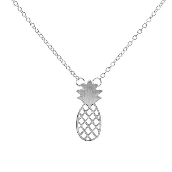 

pineapple pendant personalized design lady temperament tiny lovey simple jewelry gold silver fashion hollow style women necklace, Golden;silver