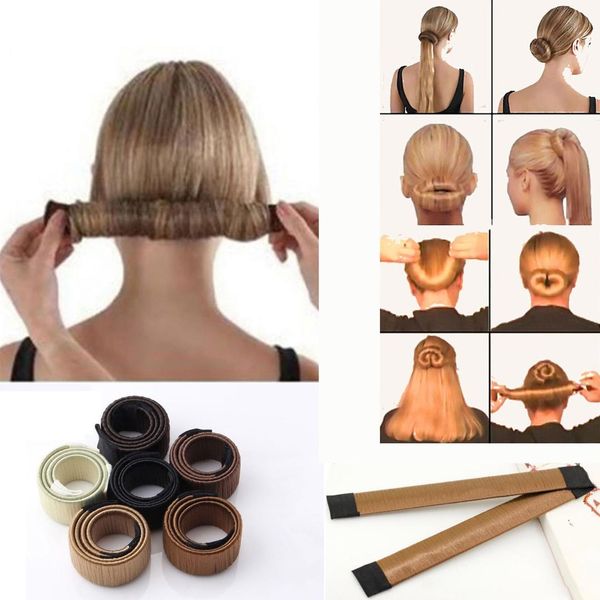 

1pc magic hair bun maker bud hair band twist diy hairstyle tool synthetic wig donut headband women accessories girl