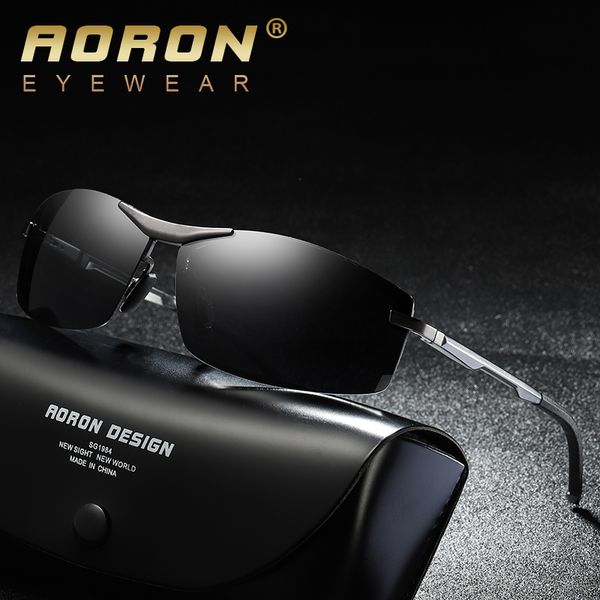 

aoron new mens polarized sunglasses men sports rectangle sun glasses aluminum legs sunglasses uv400 eyewear, White;black