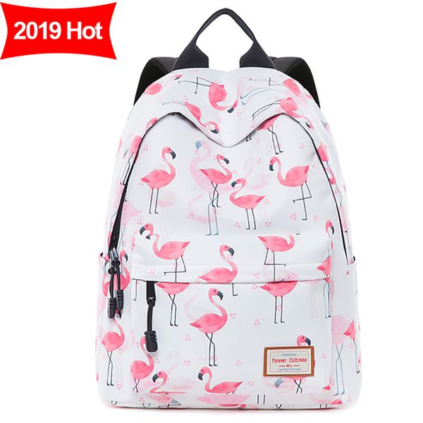 

woman lapbackpack for girls teenage students female school back pack bags 2019 flamingo printed travel bagpacks mochilas