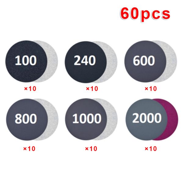 

60pcs 100-2000 grit sandpaper wet & dry dual-use polishing grinding paper set