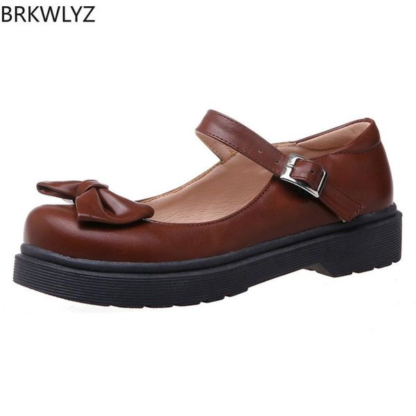 

spring flats women shoes sweet bow flat mary janes shoes buckle round toe casual female black red plus size 33-43