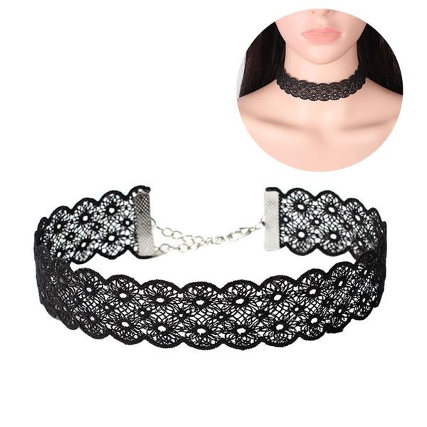 

90's inspired gothic lolita punk choker women gothic tattoo hollow lace clavicle black short necklace adjustable jewelry gift, Golden;silver