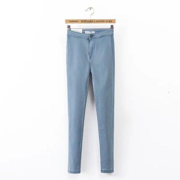 

push up jeans vrouwen potlood broek retro hoge taille jeans vrouwen casual stretch skinny femme zwart blauw wit, Blue