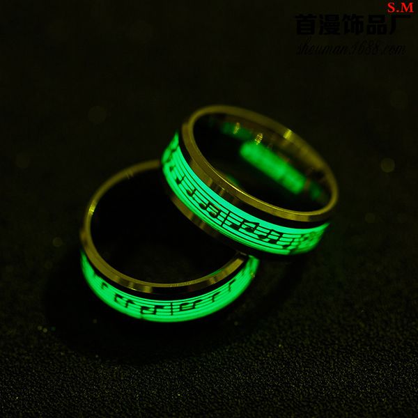 

piano staff luminous ring drop shipping jewelry, Slivery;golden