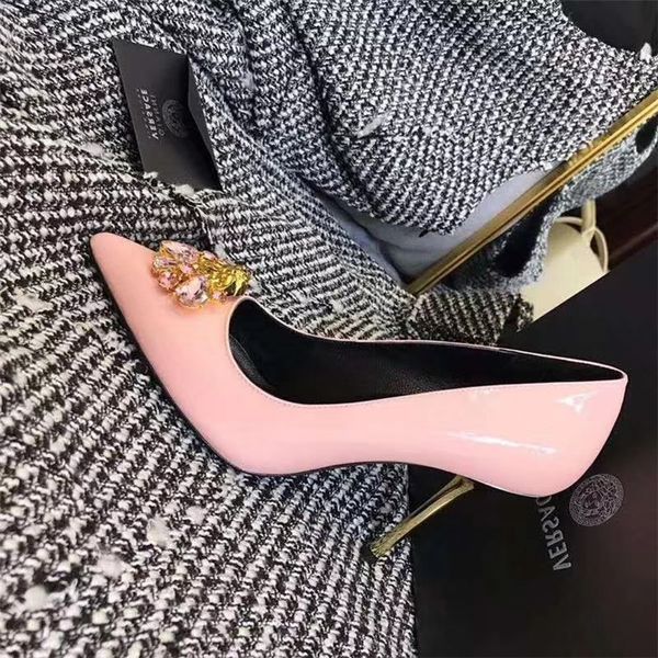 

wild fashion luxury design women's shoe pointed rhinestone shoes wedding shoes crystal shoes high-heeled shoe size 35-40 05, Black