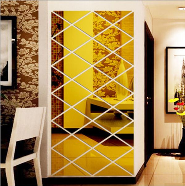 

3d acrylic mirror wall stickers waterproof home living room bathroom dÃ©cor