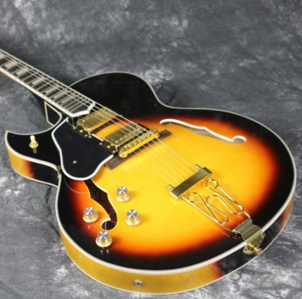 

left hand custom shop byrdland hollow body electric guitar gold hardware grover