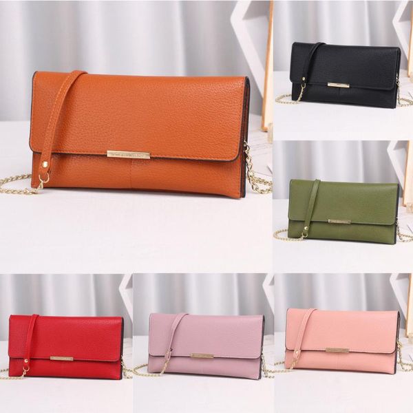 

fashion leather day clutch 2020 women's clutch bags chain candy color purses and handbags envelope bag women party evening bag