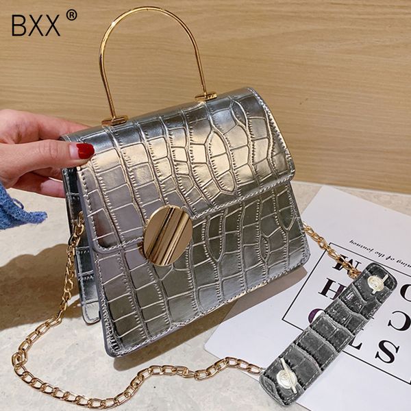 

bxx] laser pu leather crossbody bags for women 2020 chain design quality shoulder messenger bag female travel handbags hk904