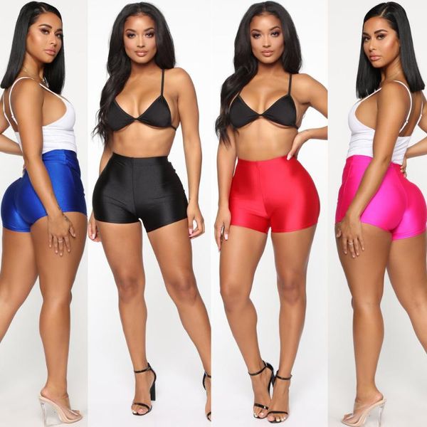

gym sports shorts women solid color tights woman leggings biker yoga shorts fitness cycling women workout gym, White;red