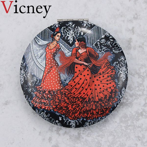 

vicney portable foldable pocket metal makeup compact mirror woman mini beauty normal magnifying mirror double sides mirrors