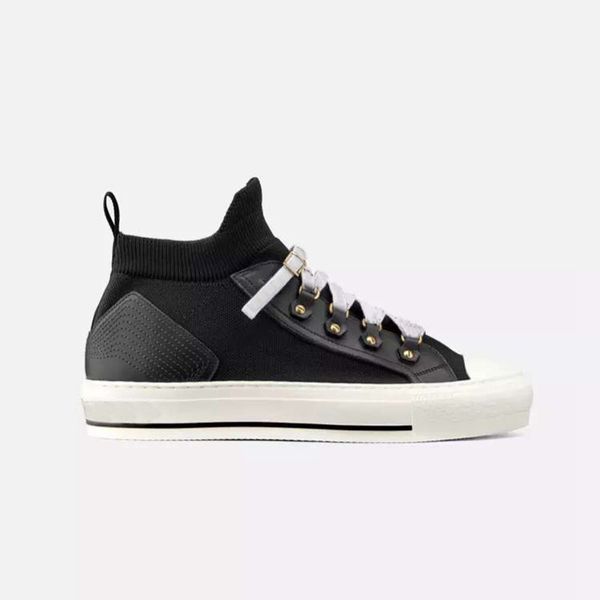 

new 2019 womens fashion mid sneakers b23 technical knit oblique mid-sneaker girls causal shoes, Black