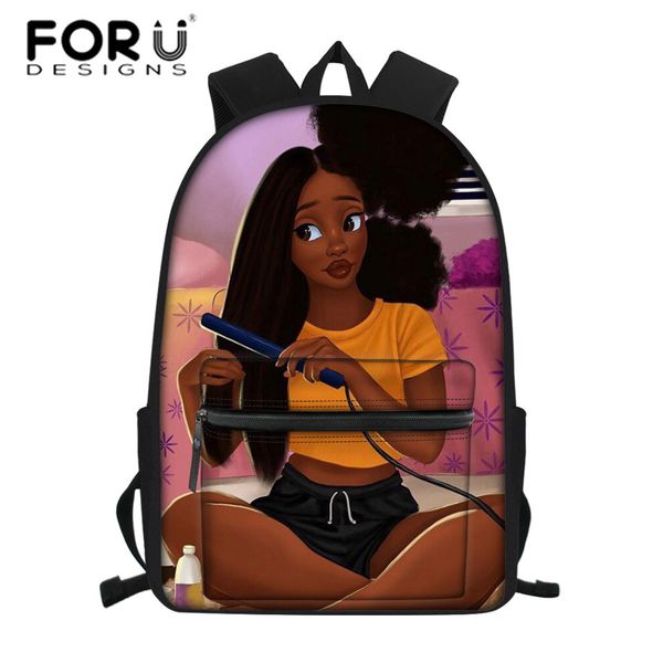 

forudesigns back to school bags for kids black women art african girls school backpack children large bookbag teenager schoolbag