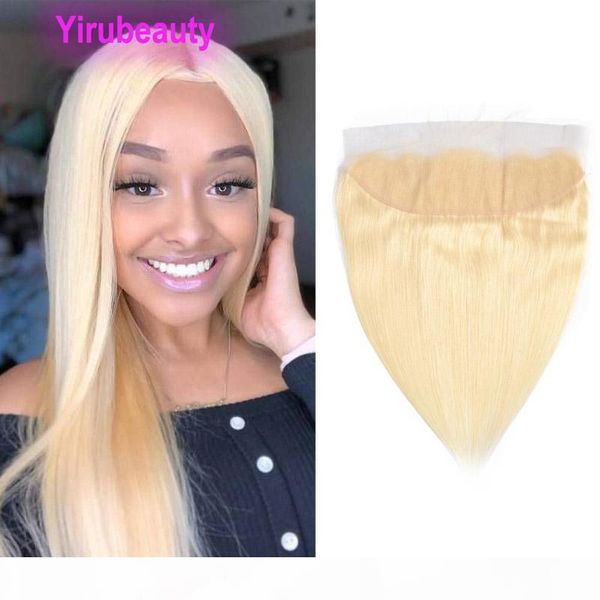 

brazilian virgin hair 13x4 lace frontal blonde color 613# silky straight 13 by 4 frontal with baby hair pre plucked, Black;brown