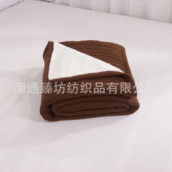 

preferential thick cashmere cotton blanket knitted blanket european-style simple blanket