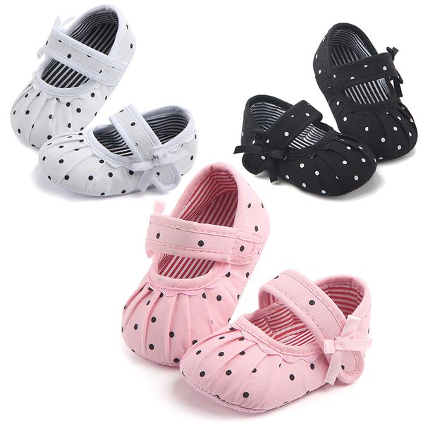 

children dotted folds baby shoes 3 sizes anti-skid baby infant soft bottom 1 pair shoes casual