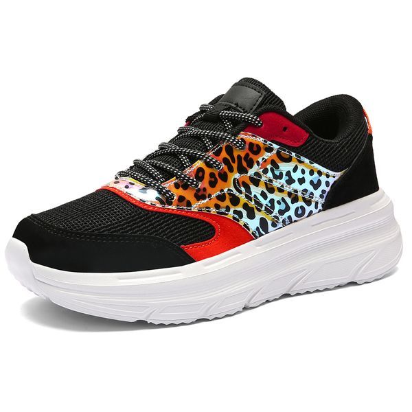 

new women chunky sneakers walking shoes korean fashion new female black white platform thick sole running casual shoe women 5 cm