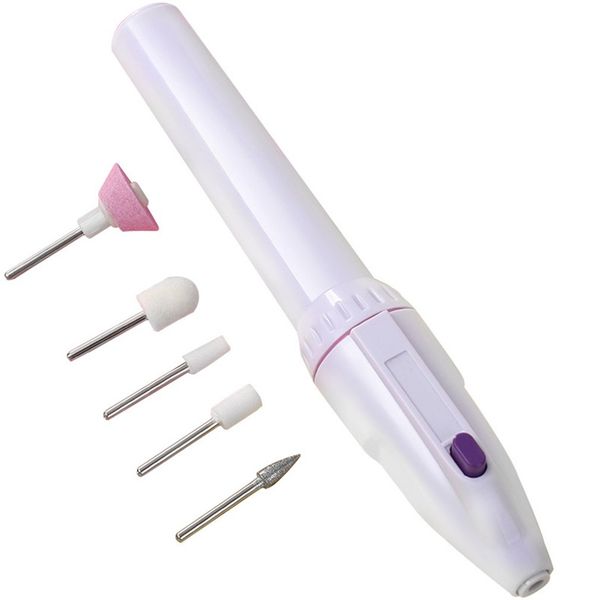 

nail tools mini 5 in 1 manicure combination nail trimming kit electric art pedicure portable polish tool, Silver