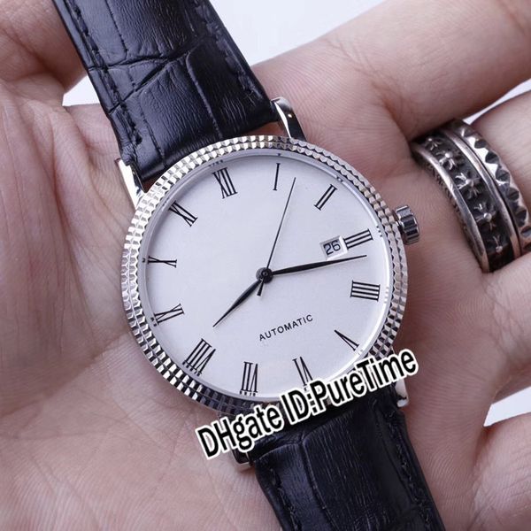 

New uper calatrava 5120g 001 teel ca e white dial big roma number eta a2824 automatic men watch black leather trap apphire gla 321a1