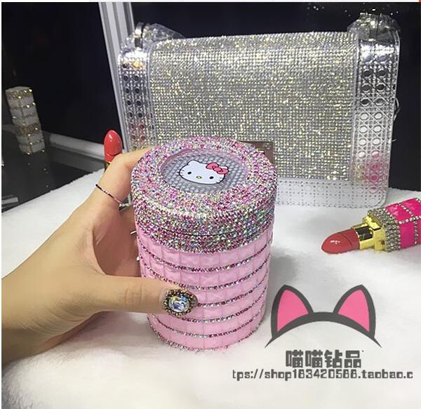 

portable car ashtray with light accessories for girls led car ash tray ashtray storage cup holder crystal diamond