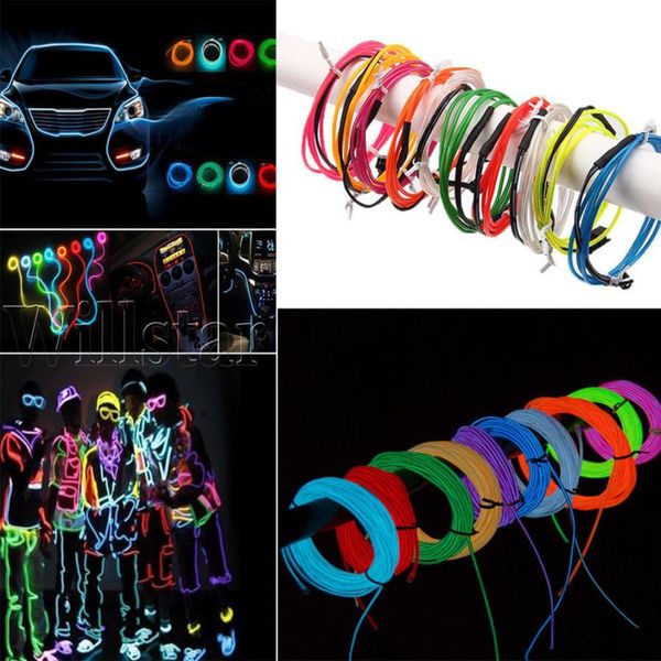 

автомобиль-стилизации водить el wire rope пробки гибкий неон glow автомобилей party decor light 12v контроллер jn28a