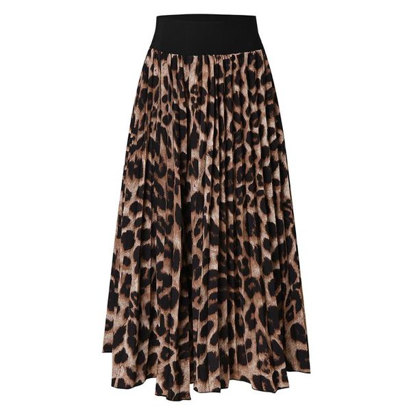 

jaycsoin women skirt women leopard print high waist skirt ladies evening party pleated skirts fashion summer mid skirts, Black