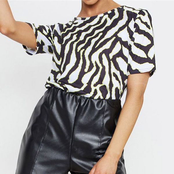 

womenÂ summer clothesÂ 2019 fashion women casual o-neck short sleeve stripe printed tee t-shirt party night tee shirt femme 29, White
