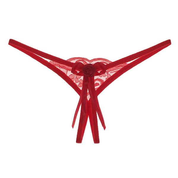 

ladies lace g-string panties women low waist bow hollow out thong panties briefs women underwear, Black;pink