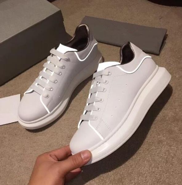 

classic laser rainbow reflective casual shoes white black leather cycling shoes girl women men comfortable mens flat sports shoes