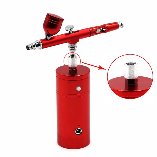 

dual action mini air compressor spray gun airbrush air brush with sprayer pen for paint art car model tattoo nail makeup tools