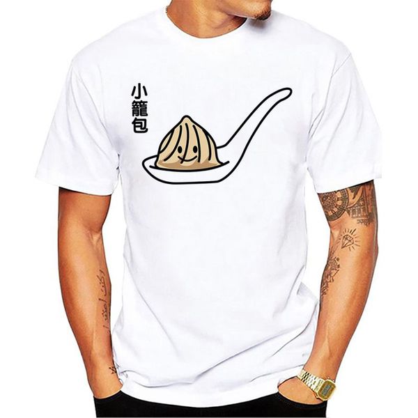 

xiaolongbao chinese soup dumpling dim sum bun casual summer boys pattern t shirt men o-neck t shirts clothing, White;black