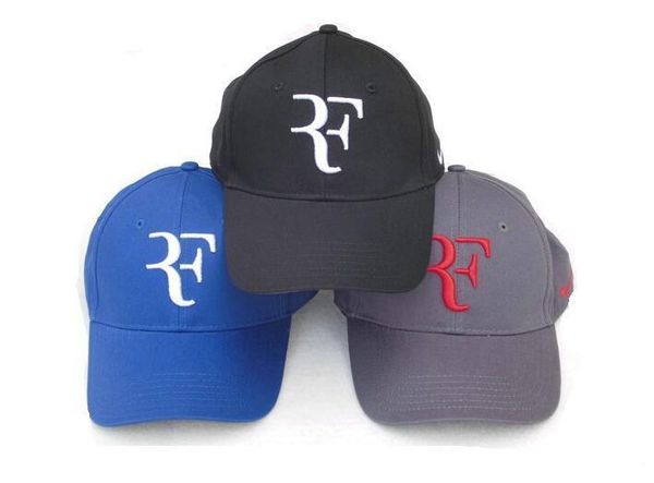 

wholesale-roger federer cap tennis hat with black red white blue and yellow, Blue;gray