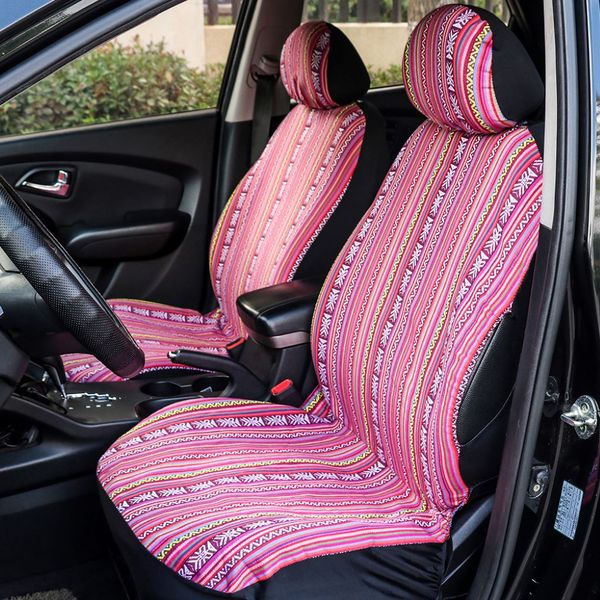 

universal stripe colorful 4pc front detachable seat covers bucket cover