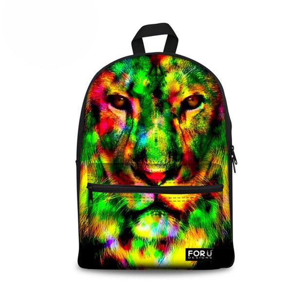 

fashion kids backpack animal lion print children backpack for girls cool woman school rucksack casual daypack high quality