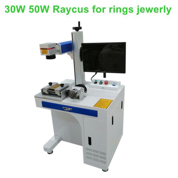 

машина маркировки лазера волокна металла и пластмассы 20w 30w 50w для трубы кабеля pvc бирки собаки животной с роторной осью