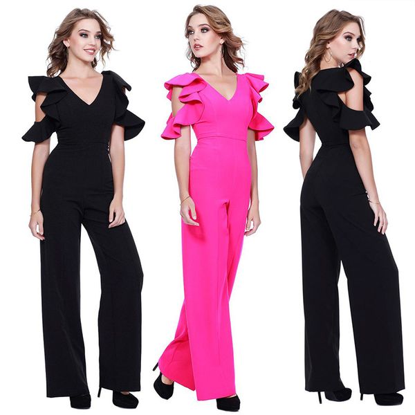 

women s dresses deep v pants, Black;white