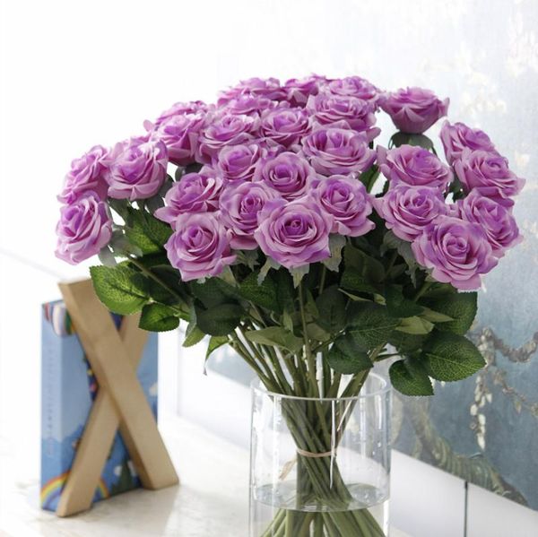 

20pc/set flower wedding touch-rose silk artificial flowers volatine's real gifts party decor home gorgeous flower decoration