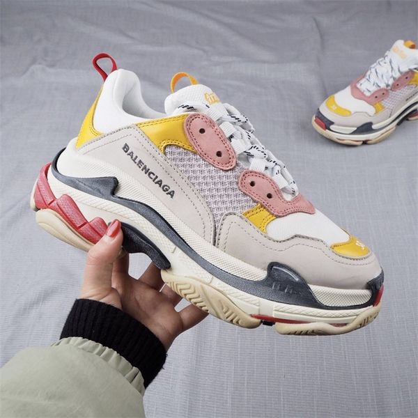 

multi luxury balÃ¨ncÃ¬aga triple s design low old dad sneaker combination soles boots mens womens fashion retro motocycle shoes quality, Black