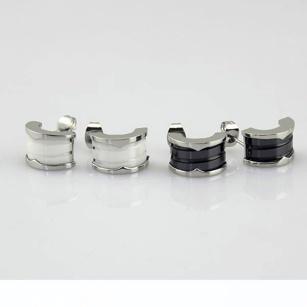 

мода драгоценность керамические серьги стержня 18k позолоченные титана стали полукруг классическая любовь серьги для женщин подарок пару юве, Golden;silver