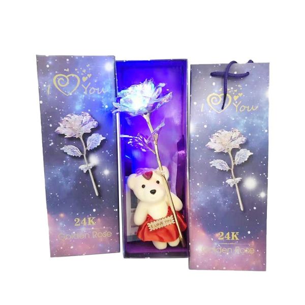 

24k foil gold rose with p frame valentine's day gift simulation love base lasts forever love wedding decor gift 2020