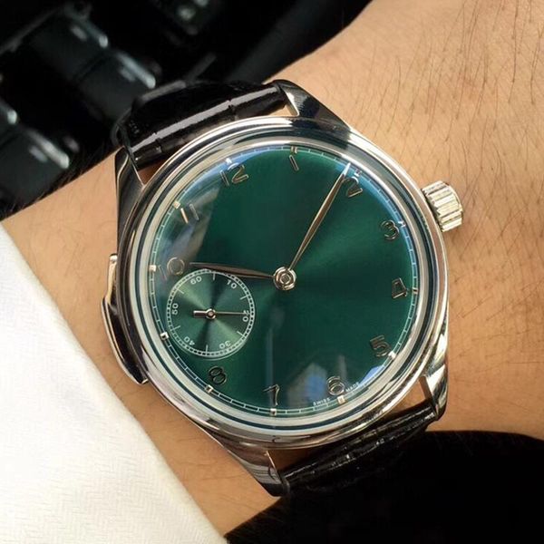 

fashion mens designer watch manual mechanical movement stainless steel case dial size 44mm10mm italian leather strap men's watch a150, Slivery;brown
