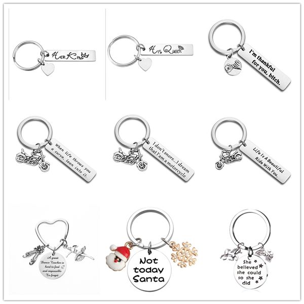 

keychain circle wing unicorn round guitar heart creative trend new jewelry pendant special fashion gift stainless steel keychain, Slivery;golden