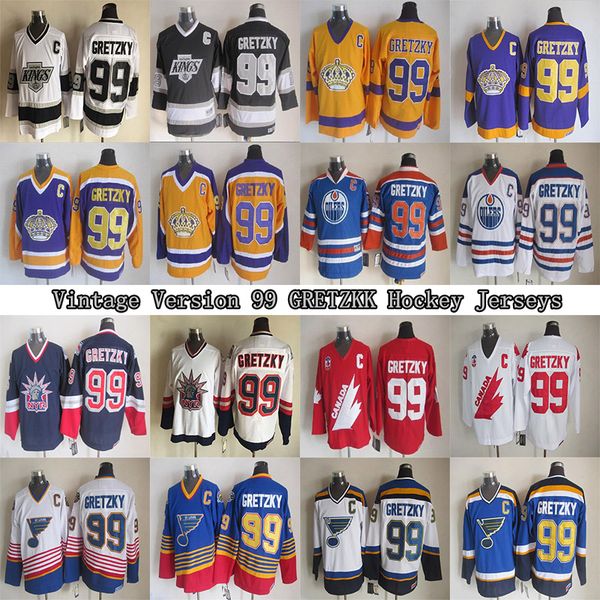 

ccm vintage 99 уэйн гретцки mens хоккей нью-йорк рейнджерс сент-луис блюз la лос-анджелес кингз эдмонтон ойлерз хоккей джерси, Black;red