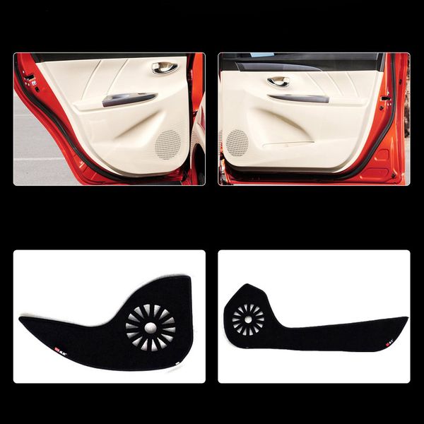 

4pcs fabric door protection mats anti-kick decorative pads for vios 2014-2015