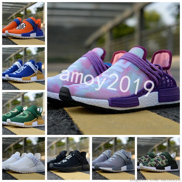 

new human race men women running shoes pharrell williams white blank human races mens trainers sports sneakers size 5-11