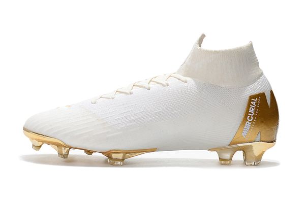 

white gold ronaldo soccer cleats mercurial superfly vi 360 elite cr7 fg original soccer shoes mens neymar football boots add bags